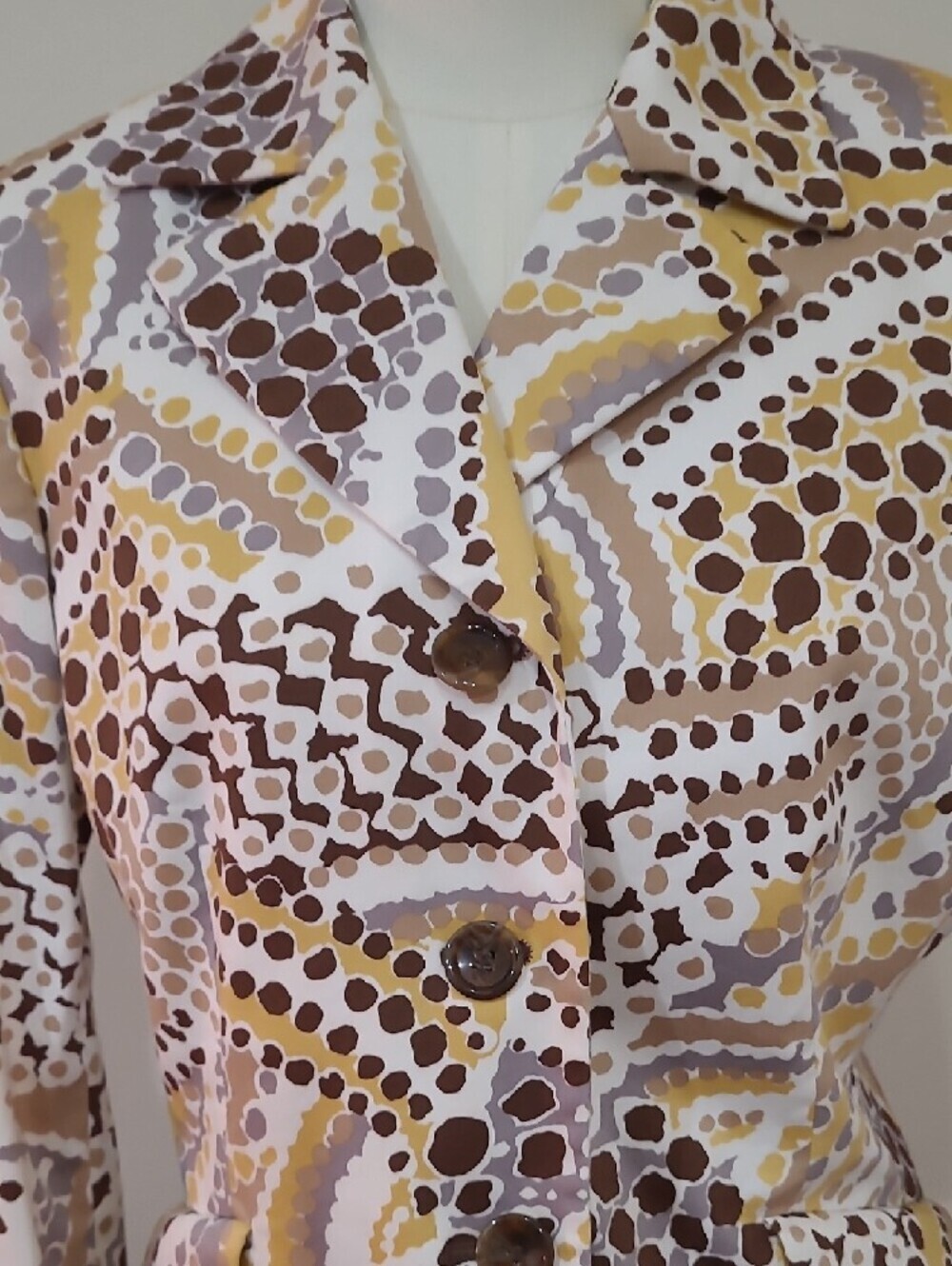 Collections for Le Suit Vintage Geometric Print Blazer and Brown Pants - Size 6 - Picture 3 of 13
